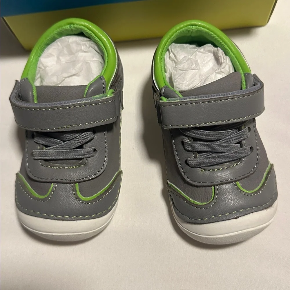 Gray and Green Sole Play Kids Shoes